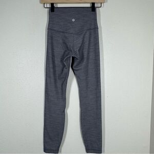 Lululemon Align Pant II Mini Herringbone Heathered Gray White Leggings 2